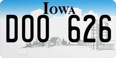 IA license plate DOO626