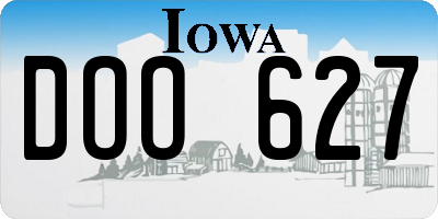 IA license plate DOO627