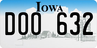 IA license plate DOO632