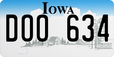 IA license plate DOO634
