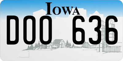 IA license plate DOO636