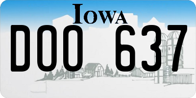IA license plate DOO637