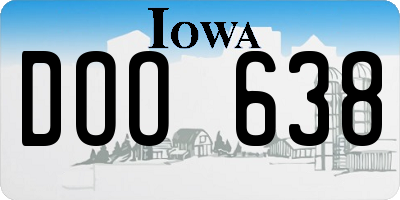 IA license plate DOO638