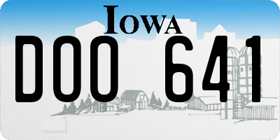 IA license plate DOO641
