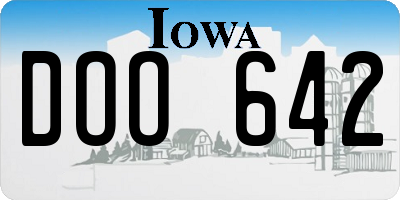 IA license plate DOO642