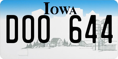 IA license plate DOO644