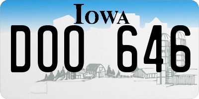 IA license plate DOO646