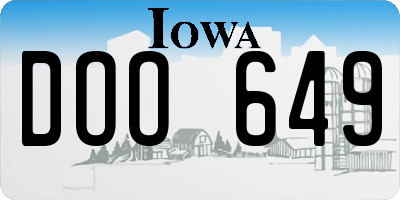 IA license plate DOO649