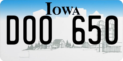 IA license plate DOO650