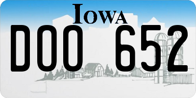 IA license plate DOO652