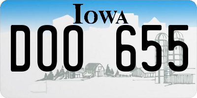 IA license plate DOO655