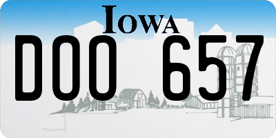 IA license plate DOO657