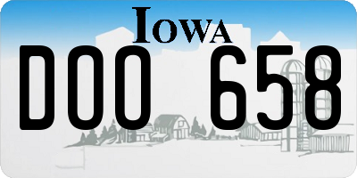 IA license plate DOO658