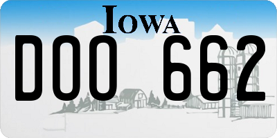 IA license plate DOO662