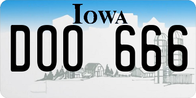 IA license plate DOO666