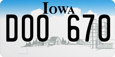 IA license plate DOO670