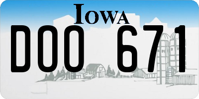 IA license plate DOO671