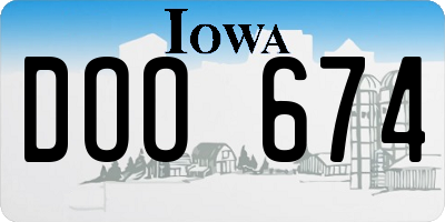 IA license plate DOO674