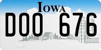IA license plate DOO676