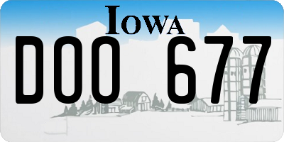 IA license plate DOO677