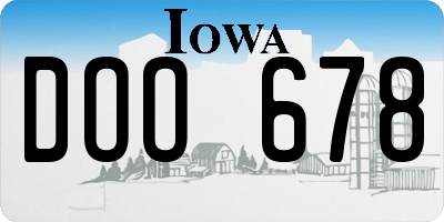 IA license plate DOO678