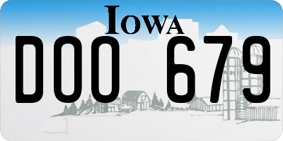 IA license plate DOO679