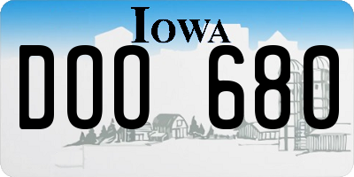 IA license plate DOO680