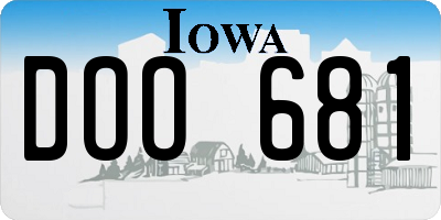 IA license plate DOO681