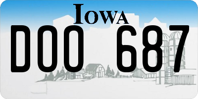 IA license plate DOO687