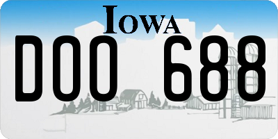 IA license plate DOO688