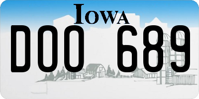 IA license plate DOO689