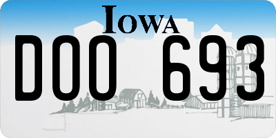 IA license plate DOO693