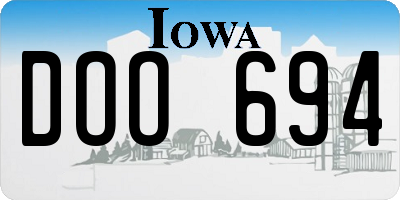 IA license plate DOO694