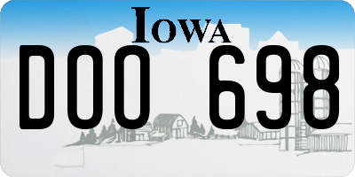 IA license plate DOO698