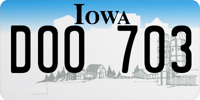 IA license plate DOO703