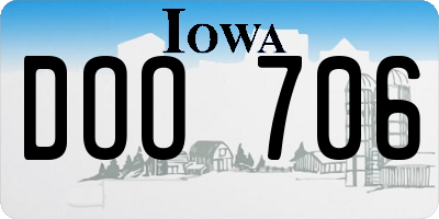 IA license plate DOO706
