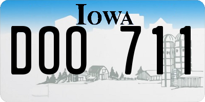 IA license plate DOO711