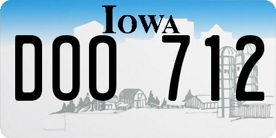 IA license plate DOO712