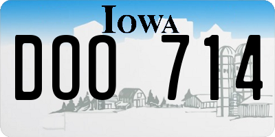 IA license plate DOO714