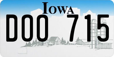 IA license plate DOO715