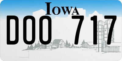 IA license plate DOO717
