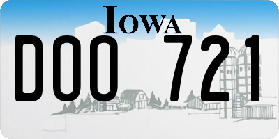 IA license plate DOO721