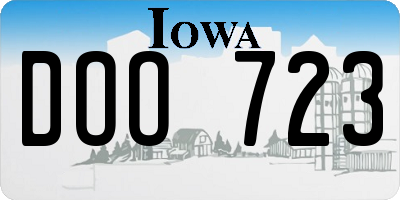 IA license plate DOO723