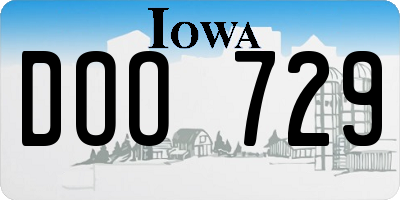 IA license plate DOO729