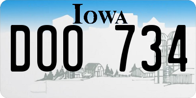 IA license plate DOO734