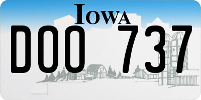 IA license plate DOO737