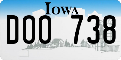 IA license plate DOO738