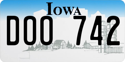 IA license plate DOO742