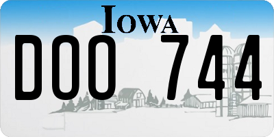 IA license plate DOO744