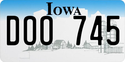 IA license plate DOO745
